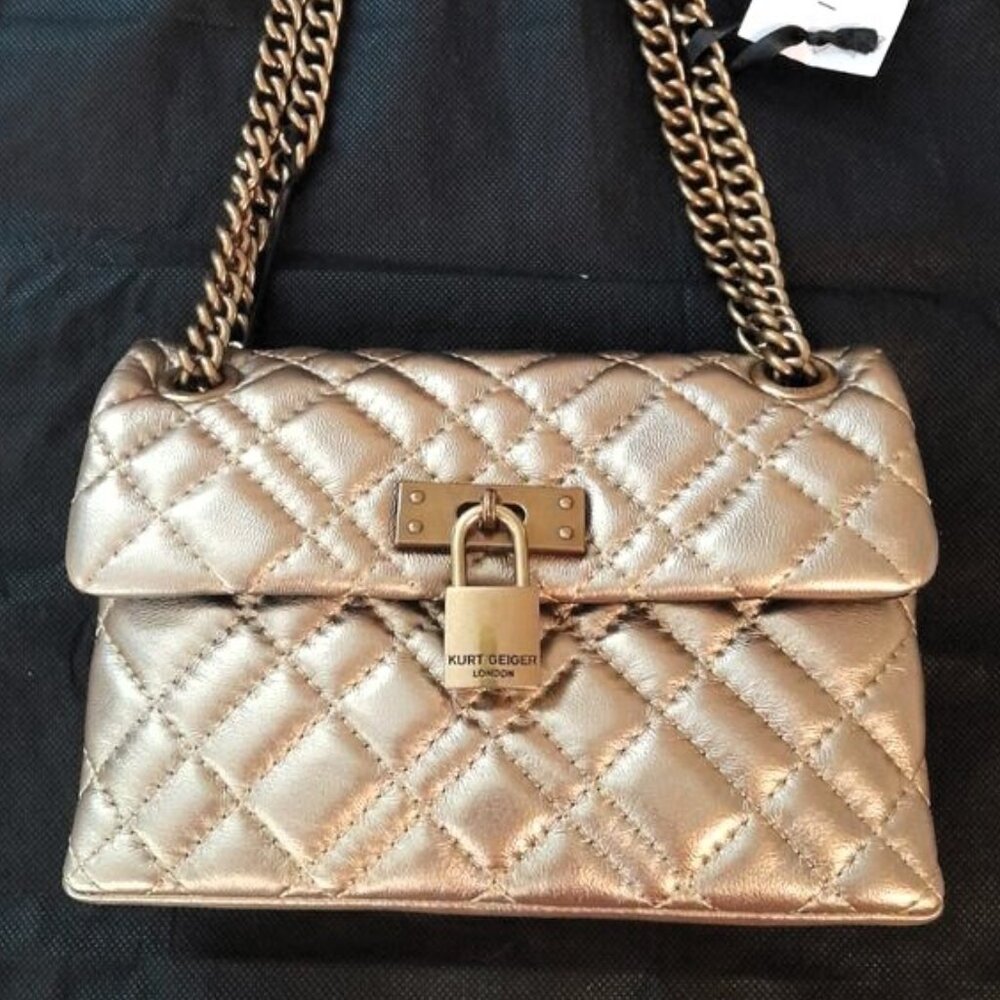 Kurt Geiger Mini Brixton Lock Gold Shoulder Crossbody Bag - NWT!